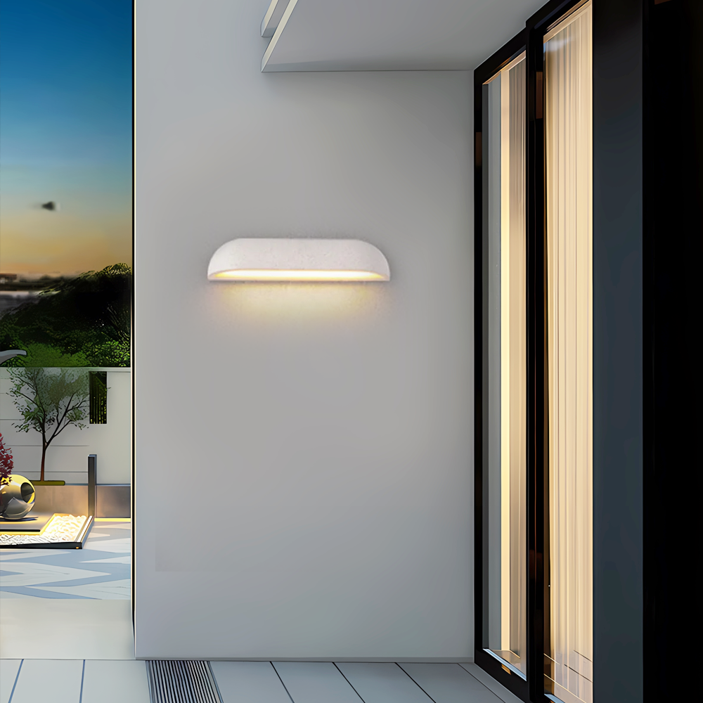 Modern Arched Outdoor Wall Lamp White